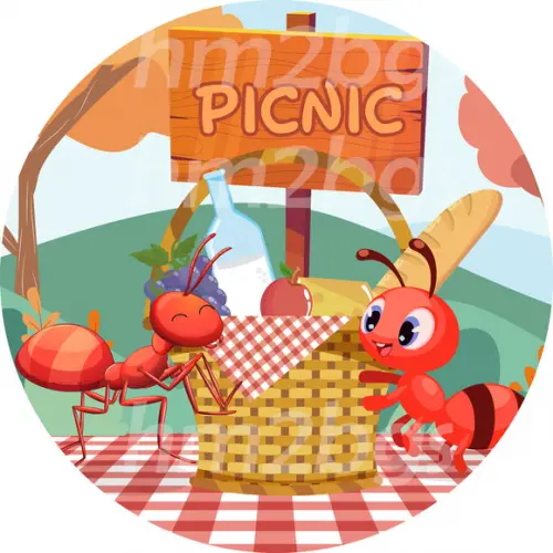 Arte digital para painel - tema: picnic