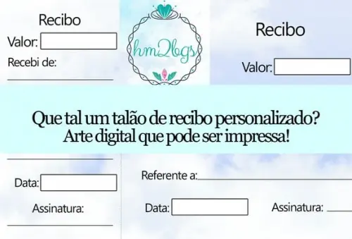 Recibo personalizado - Arte digital