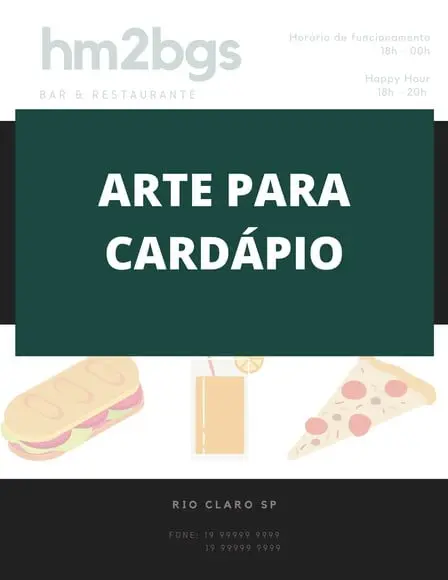 Cardápio - arte digital