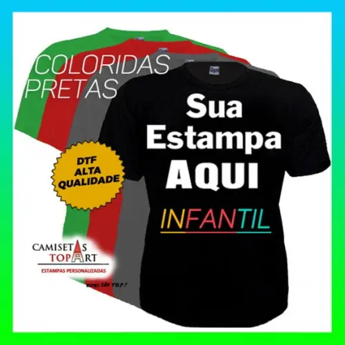 Camiseta Personalizada Infantil com Sua Estampa Camisa Algodão Aniversário Disney