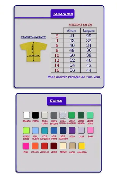 Camiseta Personalizada Infantil com Sua Estampa Camisa Algodão A