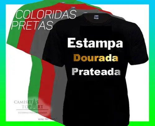 Camisetas Personalizadas Camisas - Estampa Dourada-prateada