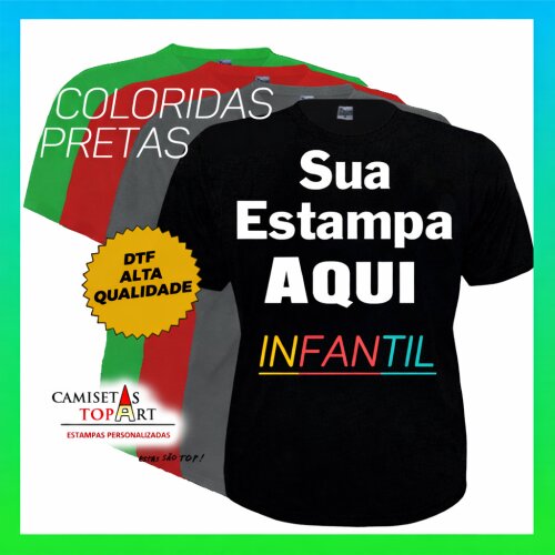 Camiseta Personalizada Infantil com Sua Estampa Camisa Algodão Aniversário Disney