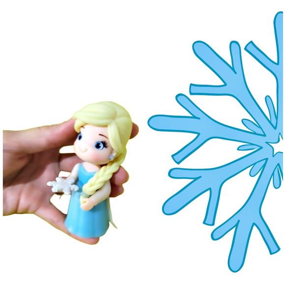 Aplique para Lembrancinha Elsa de Frozen de Biscuit