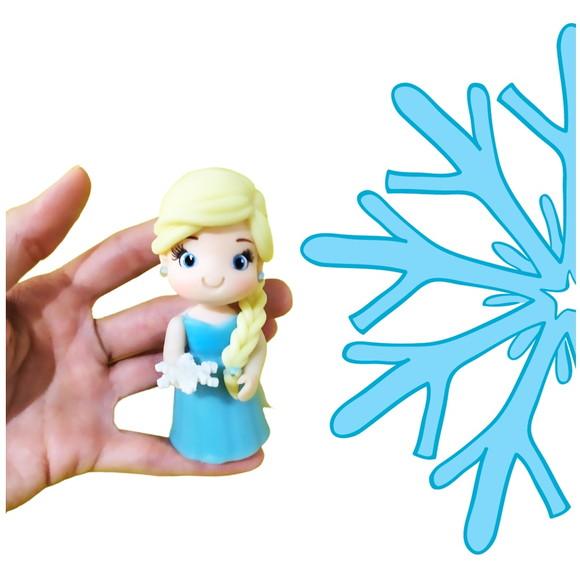 Aplique para Lembrancinha Elsa de Frozen de Biscuit