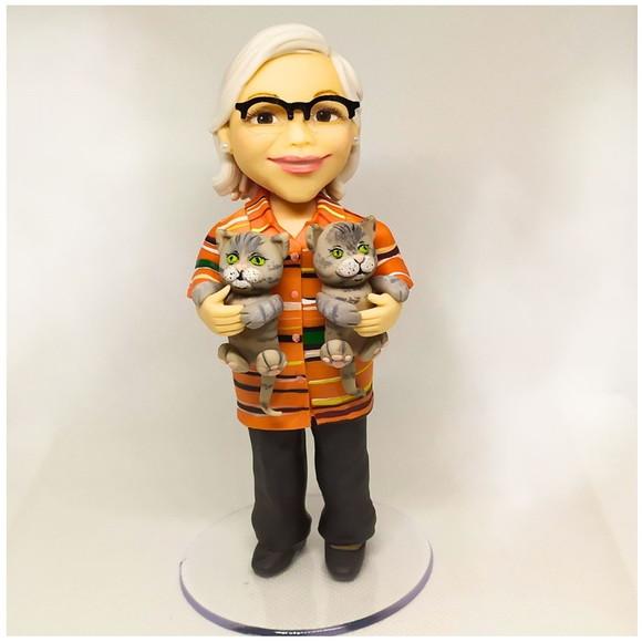 Boneco (a) Personalizado em Biscuit + 2 Gatos