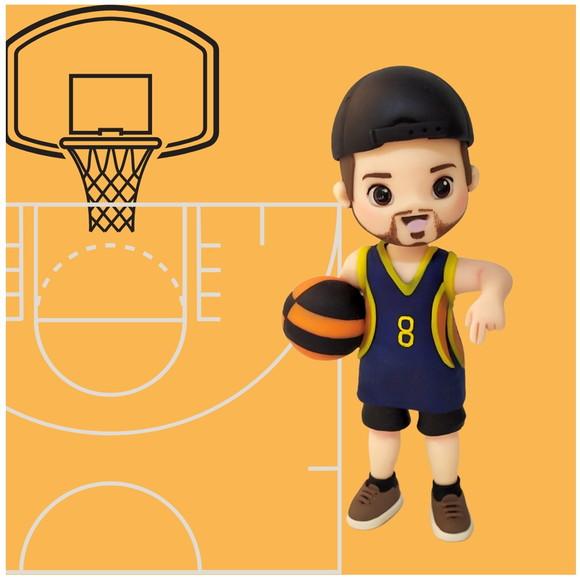 Boneco Jogador de Basquete em Biscuit