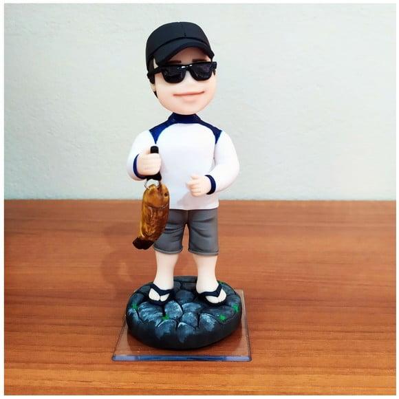 Boneco Personalizado em Biscuit - Pescador