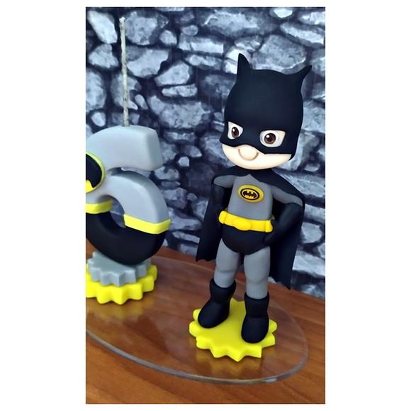 Topo de Bolo do Batman em Biscuit
