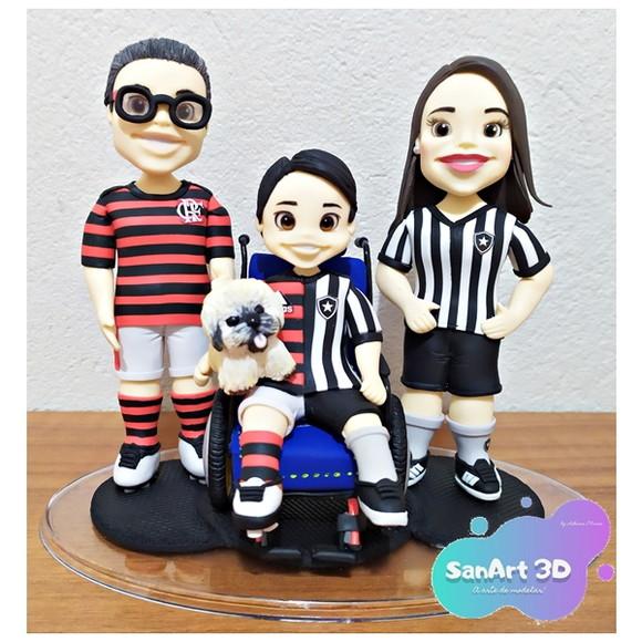Topo de Bolo Família Personalizado em Biscuit