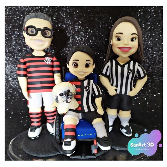 Topo de Bolo Família Personalizado em Biscuit