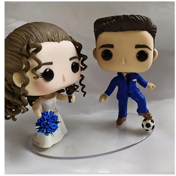 Topo de Bolo Noivinhos em Biscuit - Funko Pop