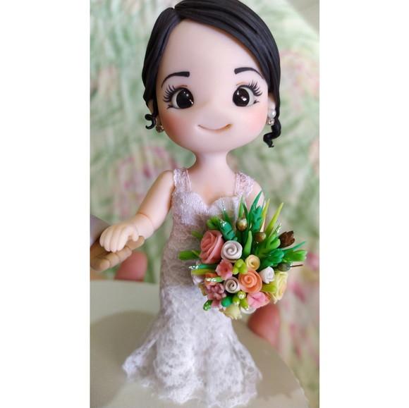 Topo de Bolo Personalizado para Casamento em Biscuit
