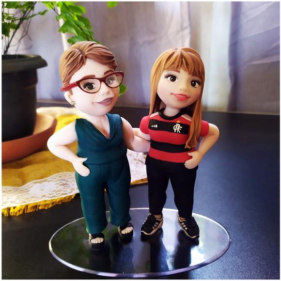 Topo Mãe e Filha em Biscuit