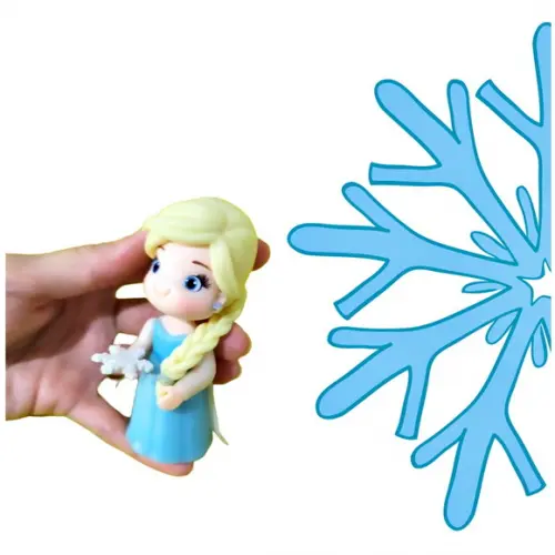 Aplique para Lembrancinha Elsa de Frozen de Biscuit