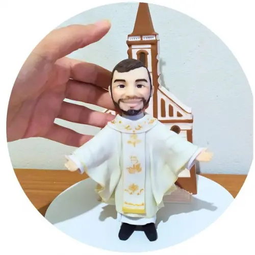 Boneco (a) Personalizado em Biscuit Padre (sacerdote)