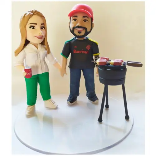 Casal Personalizado em Biscuit + Churrasqueira