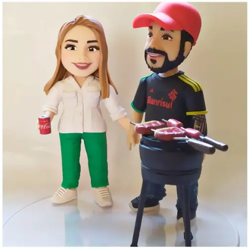 Casal Personalizado em Biscuit + Churrasqueira