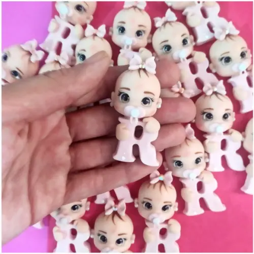 Imã de Geladeira em Biscuit para Chá de Bebê