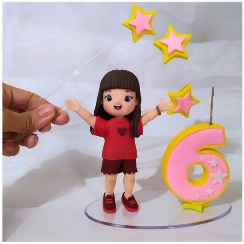 Topo de Biscuit Lucas Neto para Menina