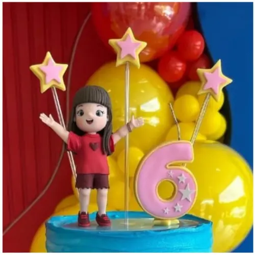 Topo de Biscuit Lucas Neto para Menina