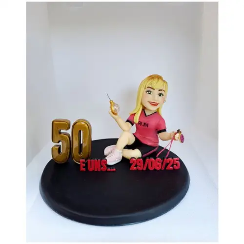 Topo de Bolo 50 Anos em Biscuit