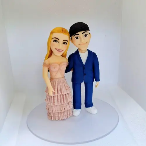 Topo de Bolo Casal Personalizado em Biscuit