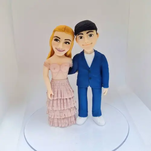Topo de Bolo Casal Personalizado em Biscuit