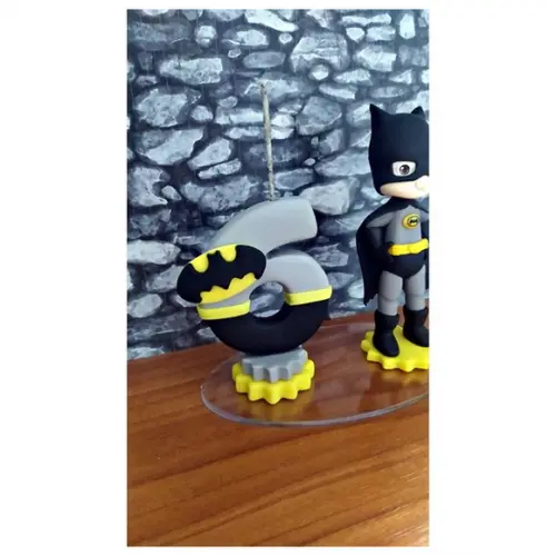 Topo de Bolo do Batman em Biscuit