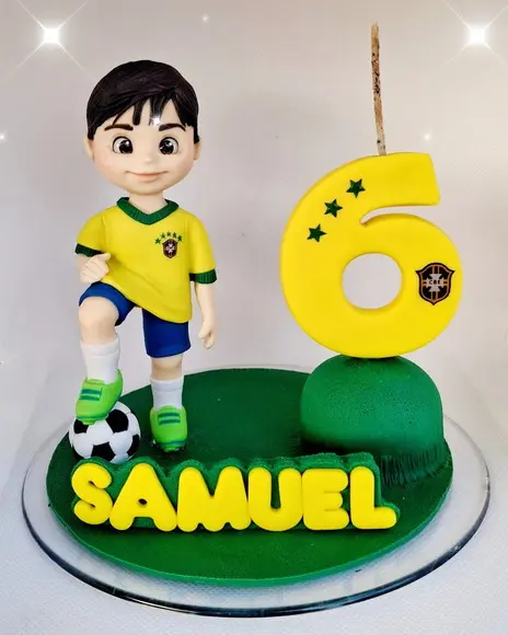 Topo de Bolo Futebol em Biscuit