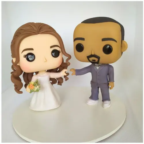 Topo de Bolo Noivinhos em Biscuit - Funko Pop