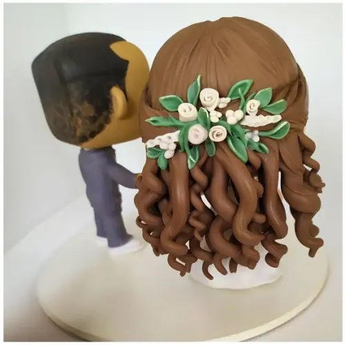 Topo de Bolo Noivinhos em Biscuit - Funko Pop