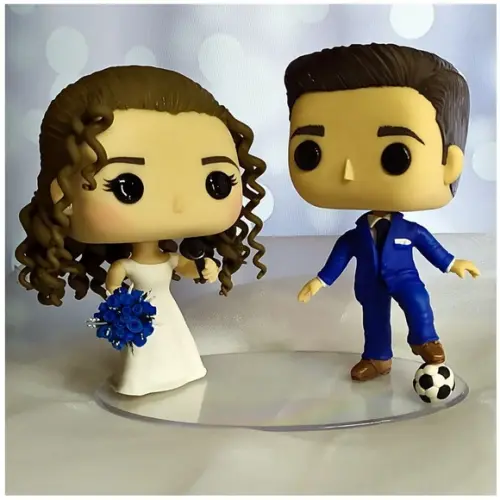 Topo de Bolo Noivinhos em Biscuit - Funko Pop