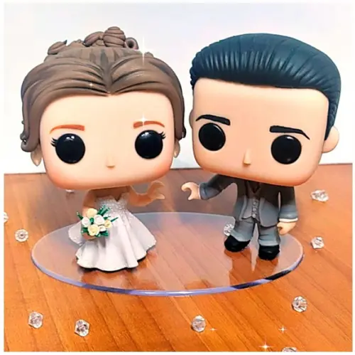 Topo de Bolo Noivinhos em Biscuit - Funko Pop