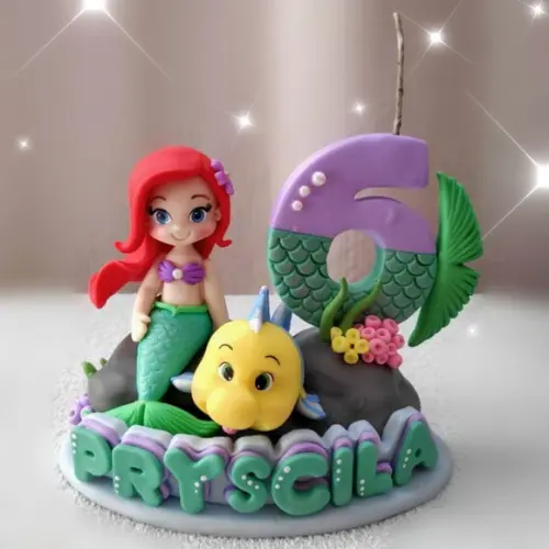 Topo de Bolo Pequena Sereia