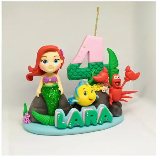 Topo de Bolo Pequena Sereia em Biscuit