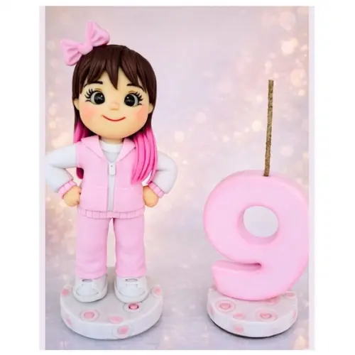 Topo de Bolo Personalizado (menina) - 9 Anos