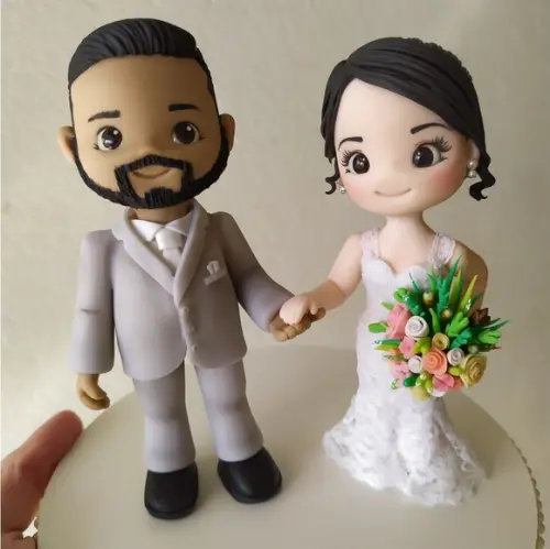 Topo de Bolo Personalizado para Casamento em Biscuit