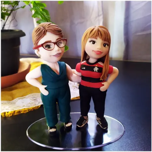 Topo Mãe e Filha em Biscuit
