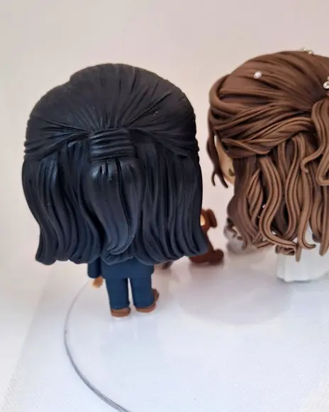 Topo Noivinhos em Biscuit + 2 Gatos + 1 Cachorro- Funko Pop