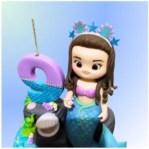 Topo Personalizado Sereia em Biscuit