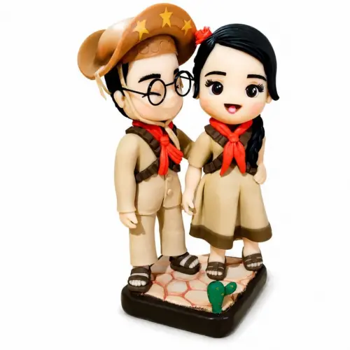 Boneco Lampião e Maria Bonita em Biscuit