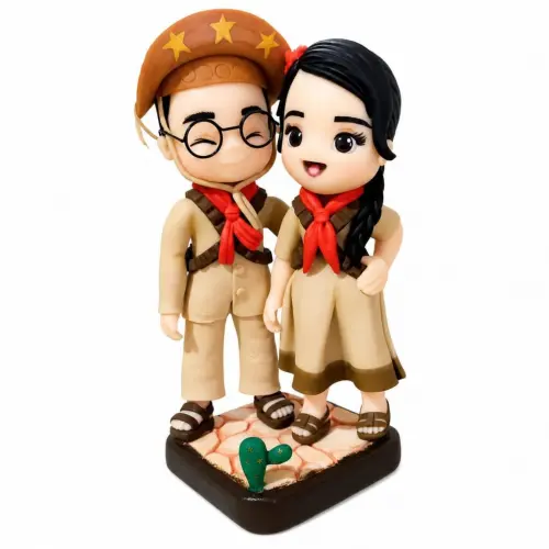 Boneco Lampião e Maria Bonita em Biscuit