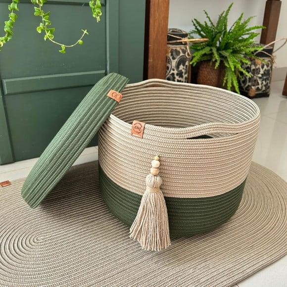 Cesto Organizador com Tampa 25x20cm