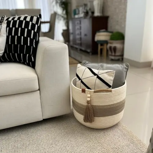 Cesto Organizador para Mantas, com Alça 30x35cm