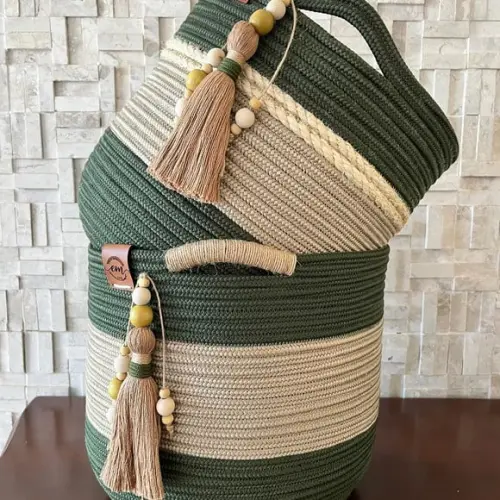 Cesto organizador de corda Náutica 30cmx28cm