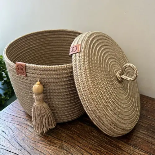 Cesto Organizador com Tampa 25x20cm