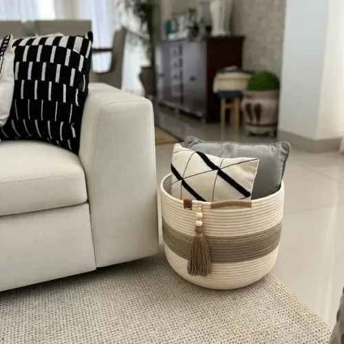 Cesto Organizador para Mantas, com Alça 30x35cm