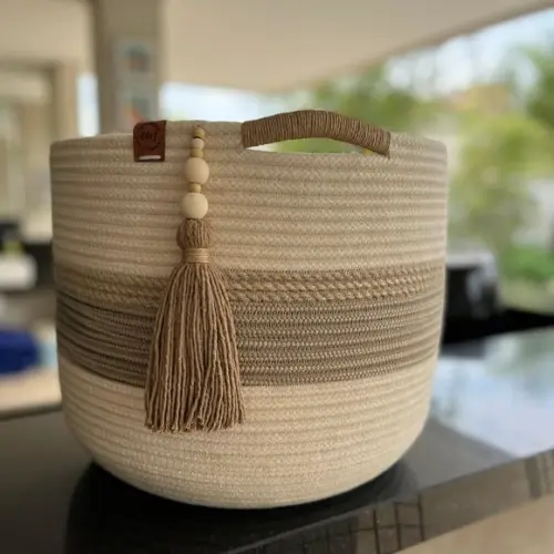 Cesto Organizador para Mantas, com Alça 30x35cm