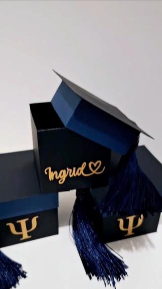 20 Capelo Formatura Profissões Personalizado Nome + Símbolo